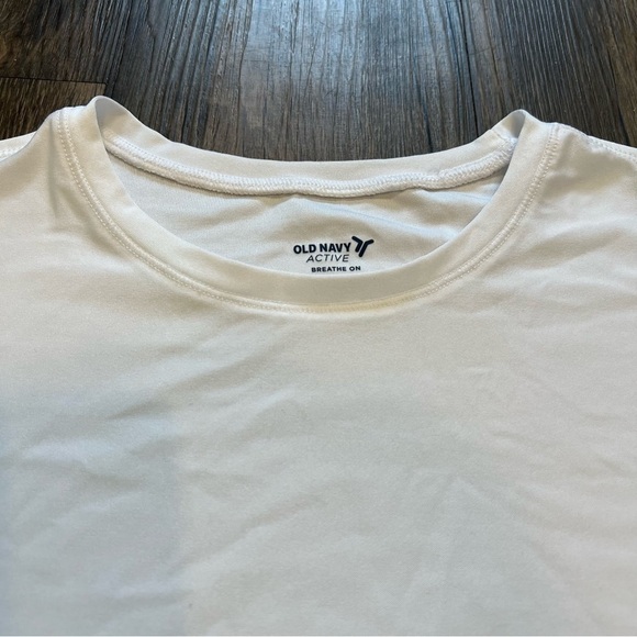 Old Navy White Long Sleeves Pullover Top With Elastic Waistband Thumb Holes 12 - Picture 6 of 6